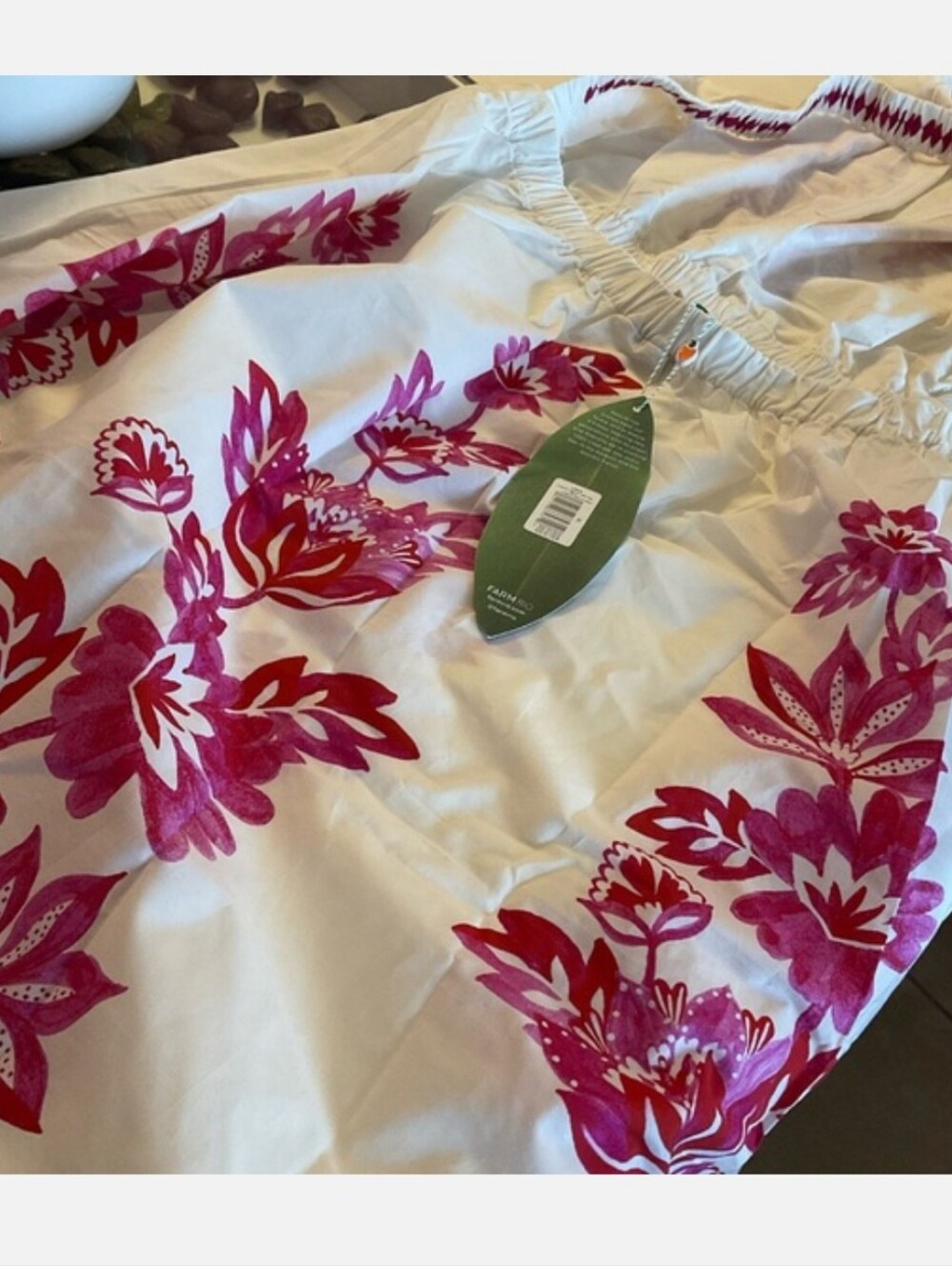 FARM Rio Flowerful Birds Off White Pink Floral Maxi Dress Size XL - Picture 14 of 15
